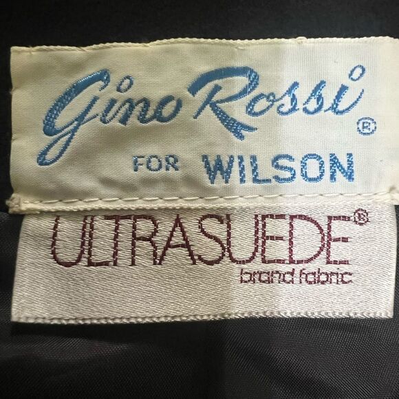Vintage Gino Rossi for Wilson ultra suede black open blazer career office - Picture 3 of 9